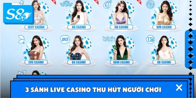 Top 3 sảnh live casino hút thành viên nhất tại nhà cái